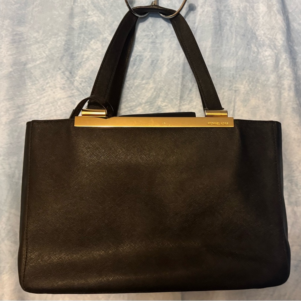Michael Kors Black Tote with Gold Hardware